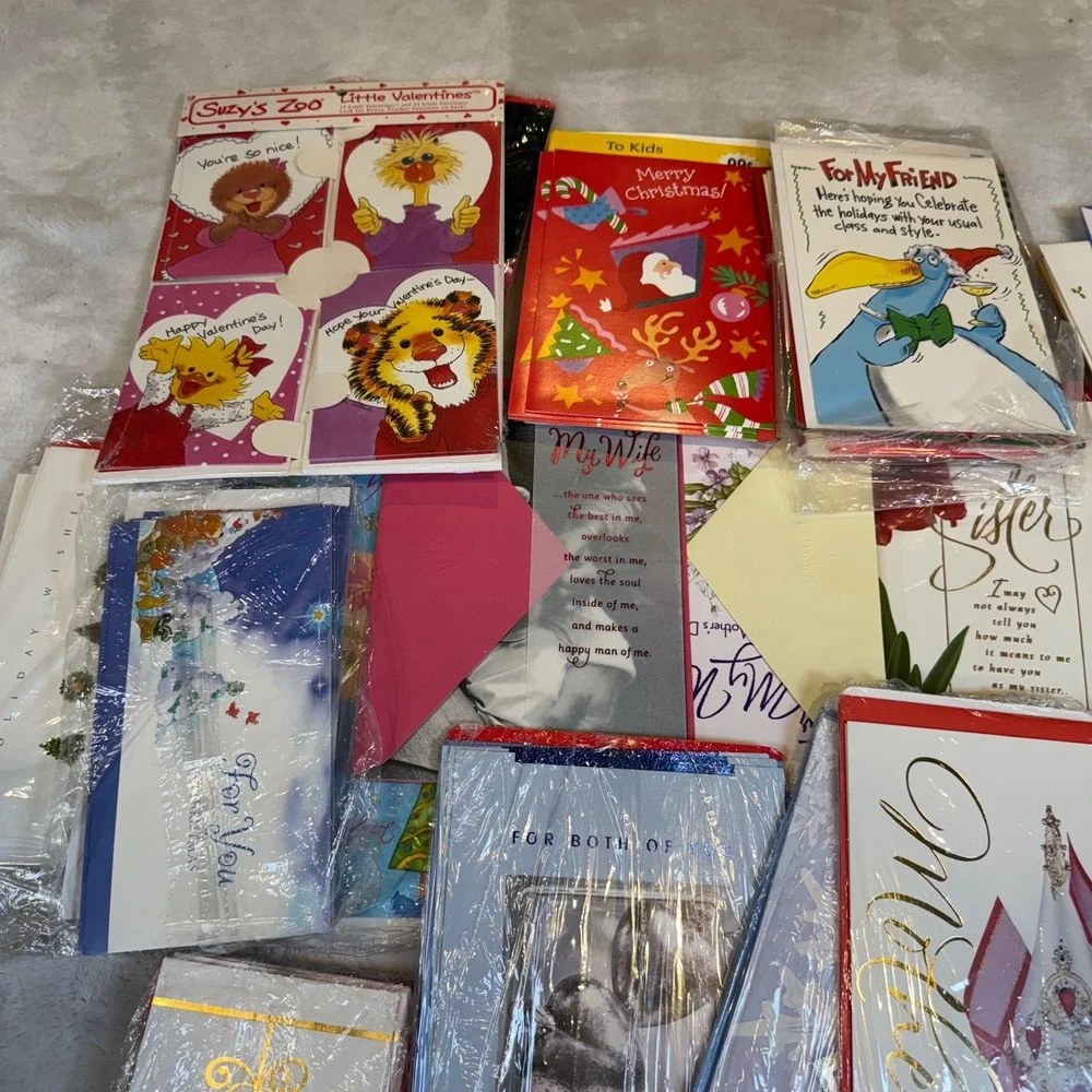 Vintage Greeting Card‎ Lot Christmas Valentines Mothers Day Suzys Zoo Hallmark